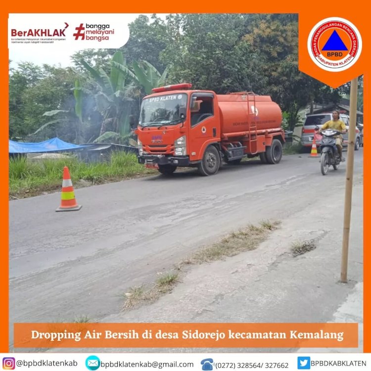 BPBD Klaten Dropping Air Bersih Di Daerah Rawan Kekeringan