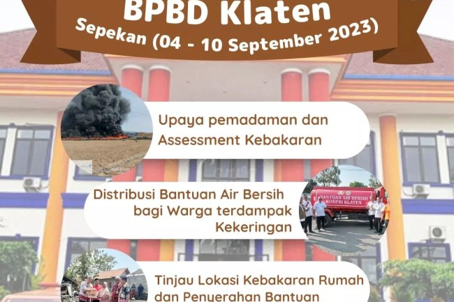 BPBD Kabupaten Klaten Sepekan (04 - 10 September 2023)