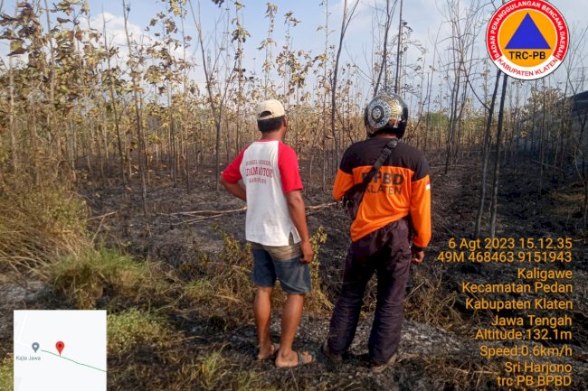 Kejadian Kebakaran Lahan Landa 5 Titik Lokasi Pada Hari Minggu, 6 Agustus 2023