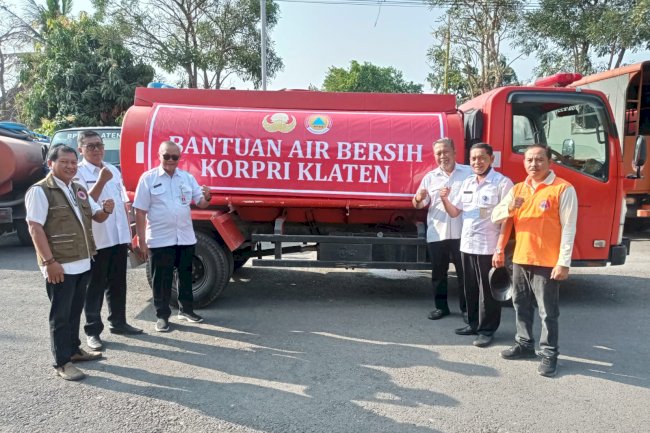 KORPRI Salurkan Bantuan Air Bersih 8 Tangki di kecamatan Kemalang dan Bayat