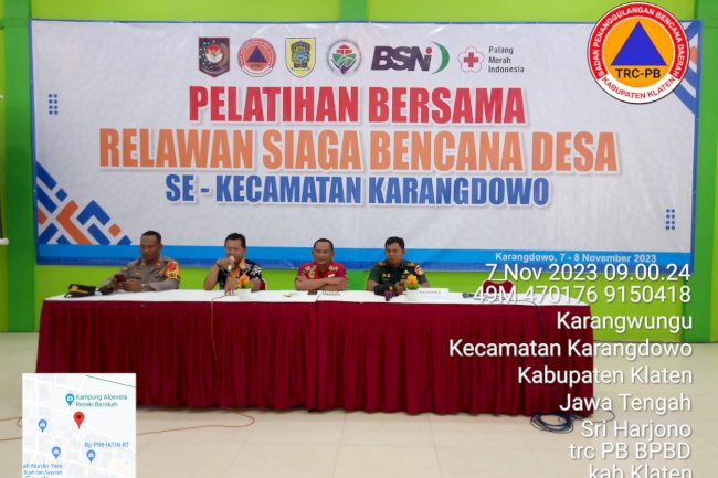 Pelatihan Relawan Siaga Bencana Desa se-Kecamatan Karangdowo