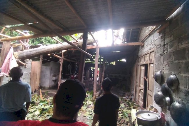 Penanganan Pohon Tumbang Menimpa Dapur Rumah di desa Pereng, kecamatan Prambanan
