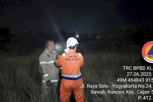 Kebakaran Lahan seluas ±2000m² Akibat Pembakaran Sampah Tidak Terkontrol di desa Kuncen, kecamatan Ceper