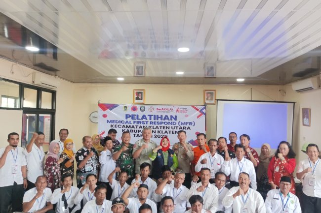 Pembukaan Pelatihan Medical First Respond (MFR) dan Peresmian Posko KENCANA Kecamatan Klaten Utara