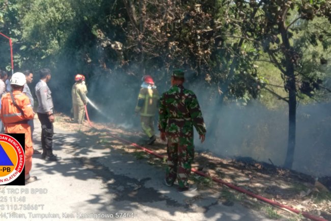 Kebakaran Lahan seluas 600m² di Desa Tumpukan, Kecamatan Karangdowo