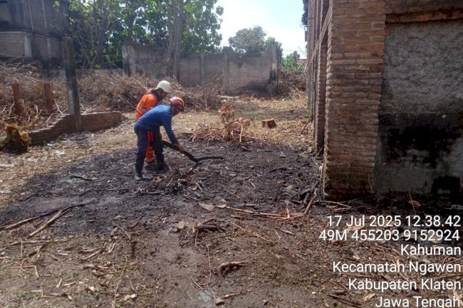 Kebakaran Oven Tembakau di Desa Kahuman, Kecamatan Ngawen Akibat Pembakaran Sampah Yang Tidak Terkontrol