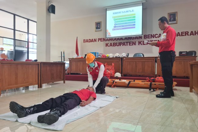 Pelatihan Medical First Respond (MFR) Bagi Relawan Kecamatan Wedi di BPBD Kabupaten Klaten