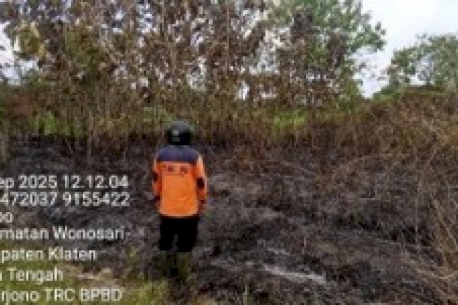 Kebakaran Lahan Desa Jelobo Kecamatan Wonosari