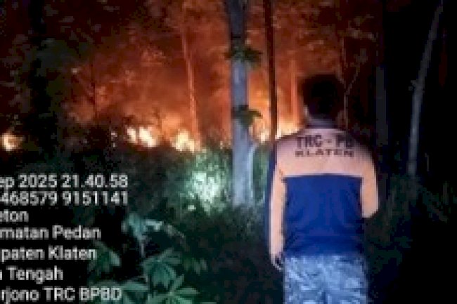 Kebakaran Lahan Desa Troketon Kecamatan Pedan