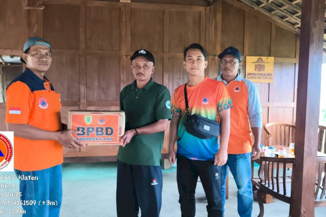 BPBD Klaten Lakukan Patroli Siaga Bencana dan Penyerahan Bantuan Logistik