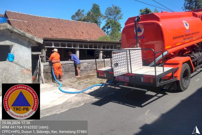 Droping Air Bersih 12 Tangki ke Desa Sidorejo, Kecamatan Kemalang