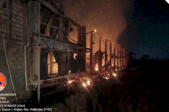 Kebakaran Kandang ayam di Desa Krajan, Kecamatan Kalikotes