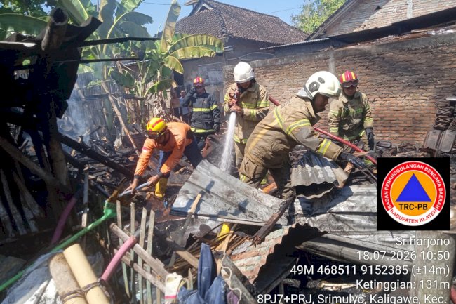 Kebakaran Rumah di Desa Kaligawe, Kecamatan Pedan