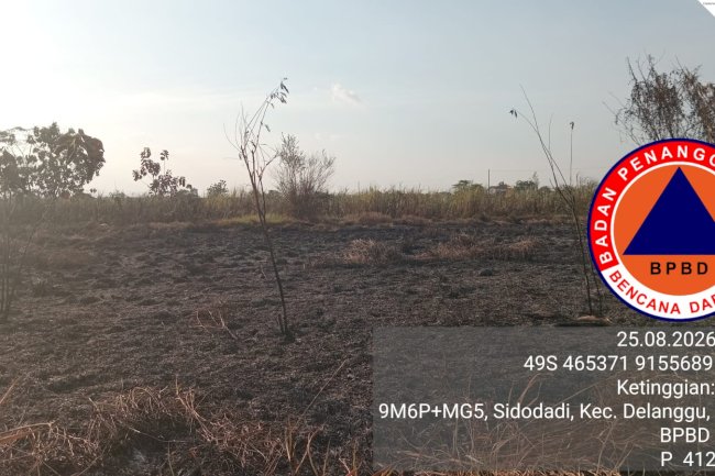 Kebakaran Lahan seluas 35.000 m² di Desa Banaran, Kecamatan Delanggu