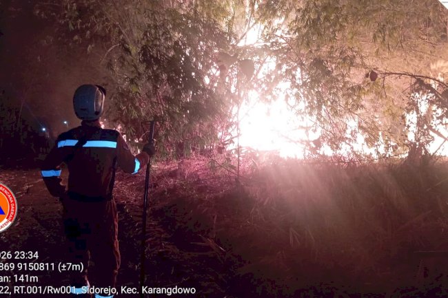 Kebakaran Lahan seluas yang terbakar ± 3 Ha di Desa Kalangan, Kecamatan Pedan