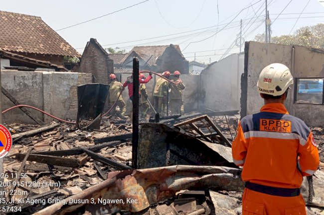 Kebakaran Rumah di Desa Jebugan, Kecamatan Klaten Utara
