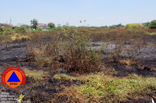 Kebakaran Lahan Kosong luas terbakar 1 Ha di Desa Tegalgondo, Kecamatan Wonosari