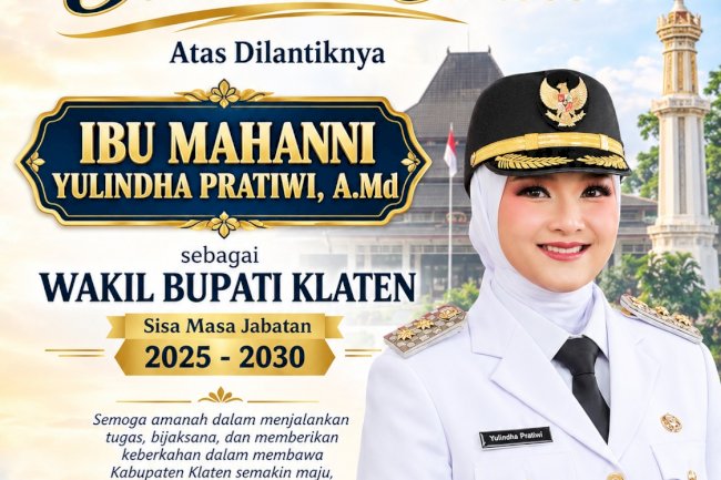 Selamat & Sukses Atas Pelantikan Ibu Mahanni Yulindha Pratiwi, A.Md sebagai Wakil Bupati Sisa Masa Jabatan 2025-2030