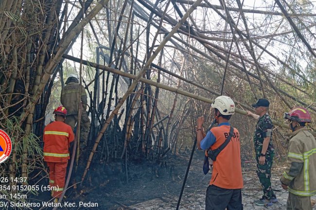 Kebakaran Rumpun Bambu dan Lahan seluas  7.000 m² di Desa Lemah Ireng, Kecamatan Pedan
