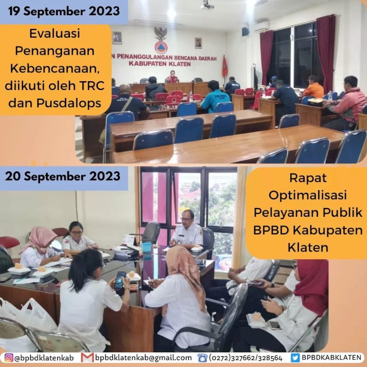 BPBD Kabupaten Klaten Sepekan (18-24 September 2023)