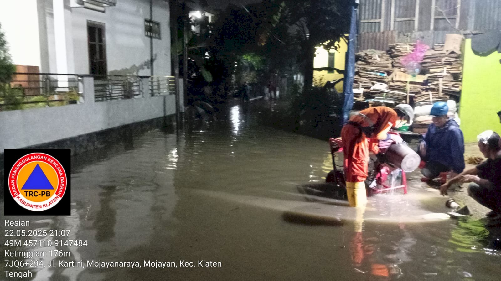 BPBD Klaten Sigap Respon Banjir di Belang Wetan, Klaten Utara dan Mojayan, Klaten Tengah
