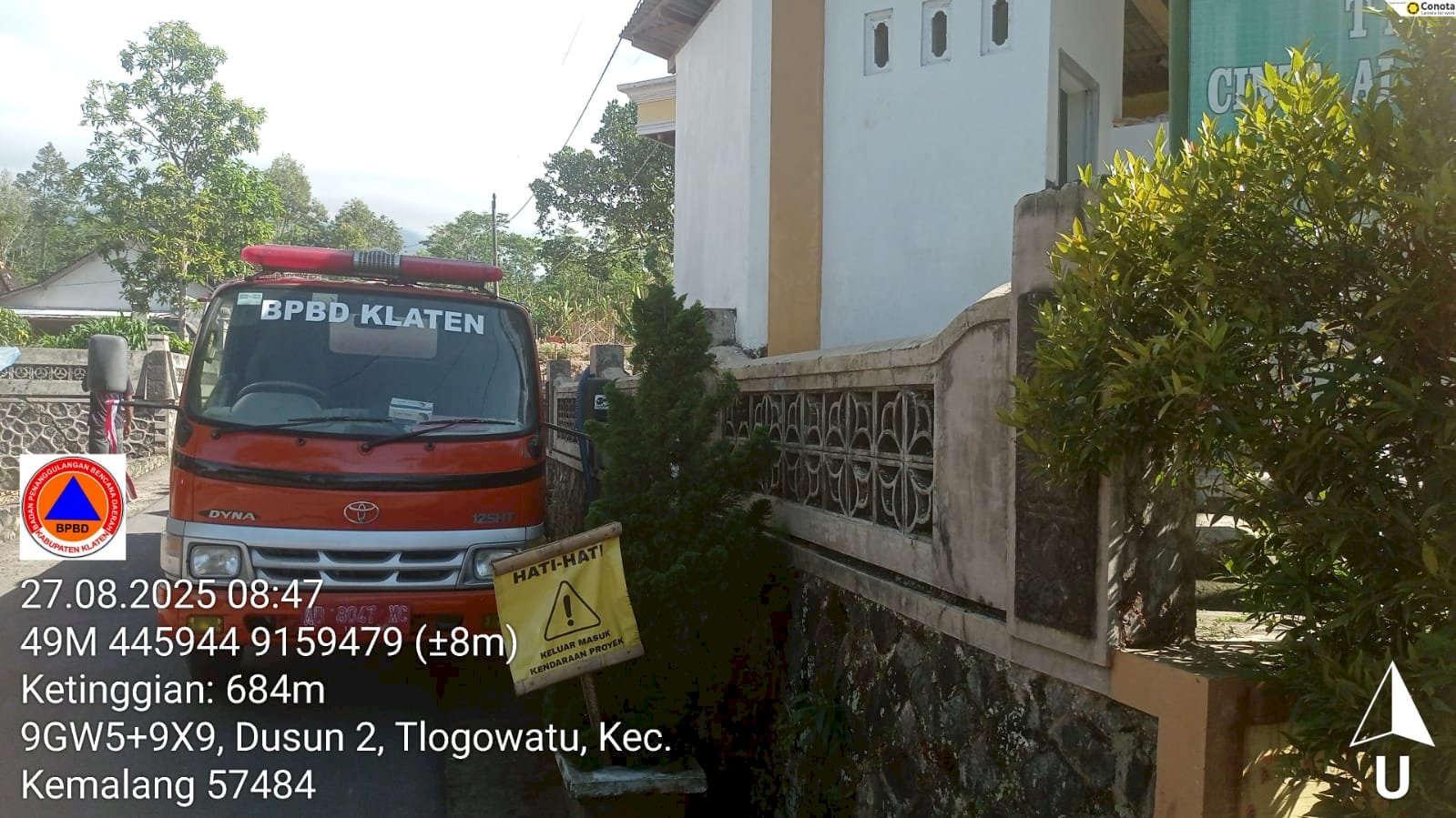 Infografis Droping Air Bersih periode 04-27 Agustus 2025 BPBD Kabupaten Klaten