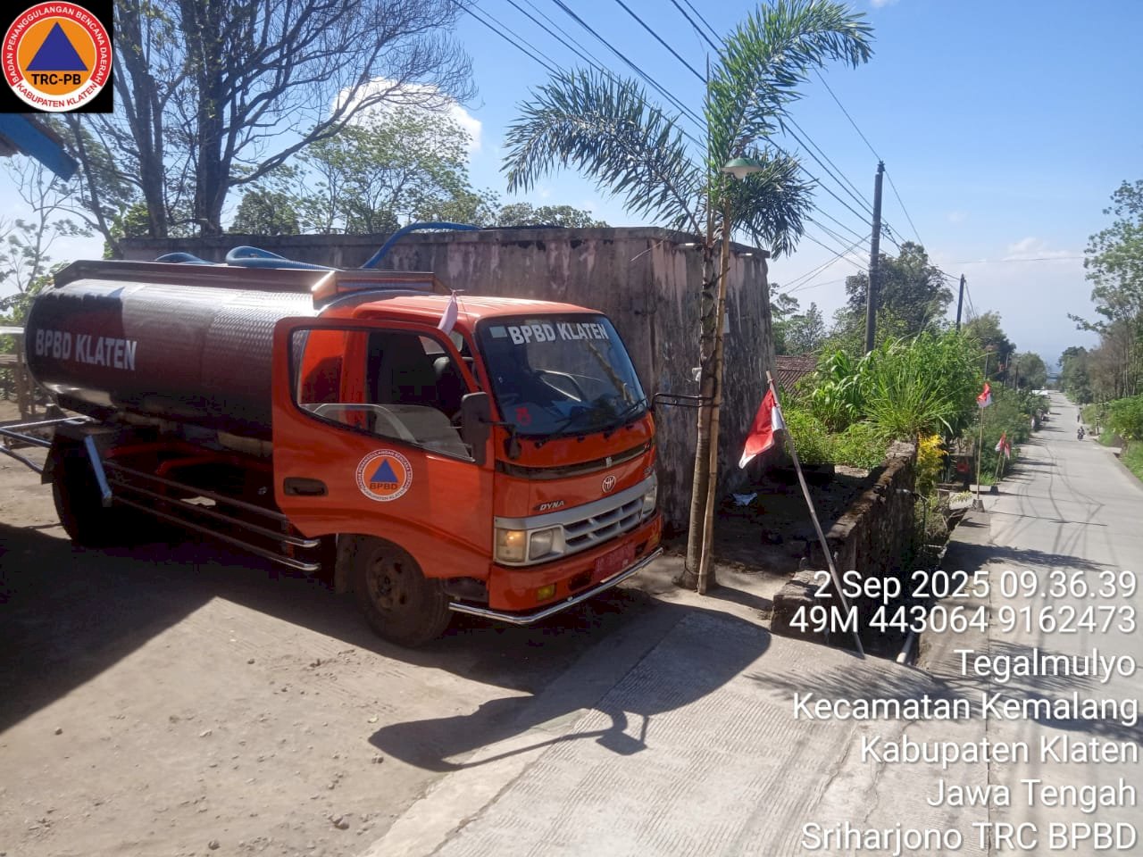 Distribusikan Air Bersih 9 Tangki di Desa Tlogowatu, Tegalmulyo, dan Desa Kendalsari, Kecamatan Kemalang