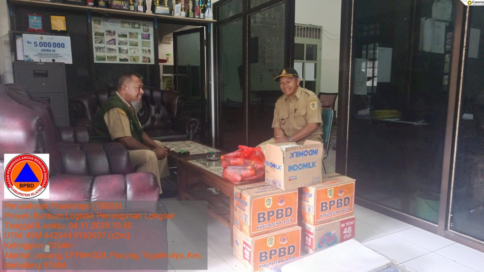 Distribusi Bantuan Logistik Talud Jebol Di Kemalang