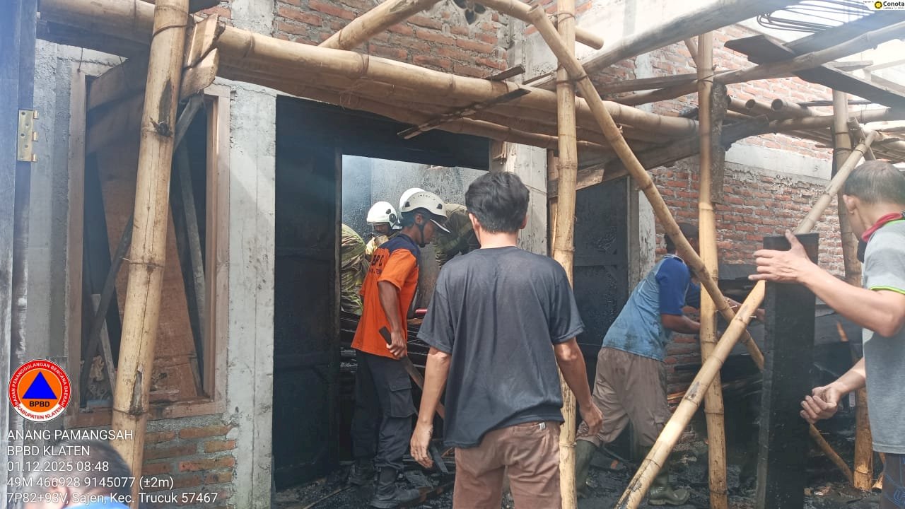Kebakaran Landa Oven Kayu di Desa Sajen, Kecamatan Trucuk
