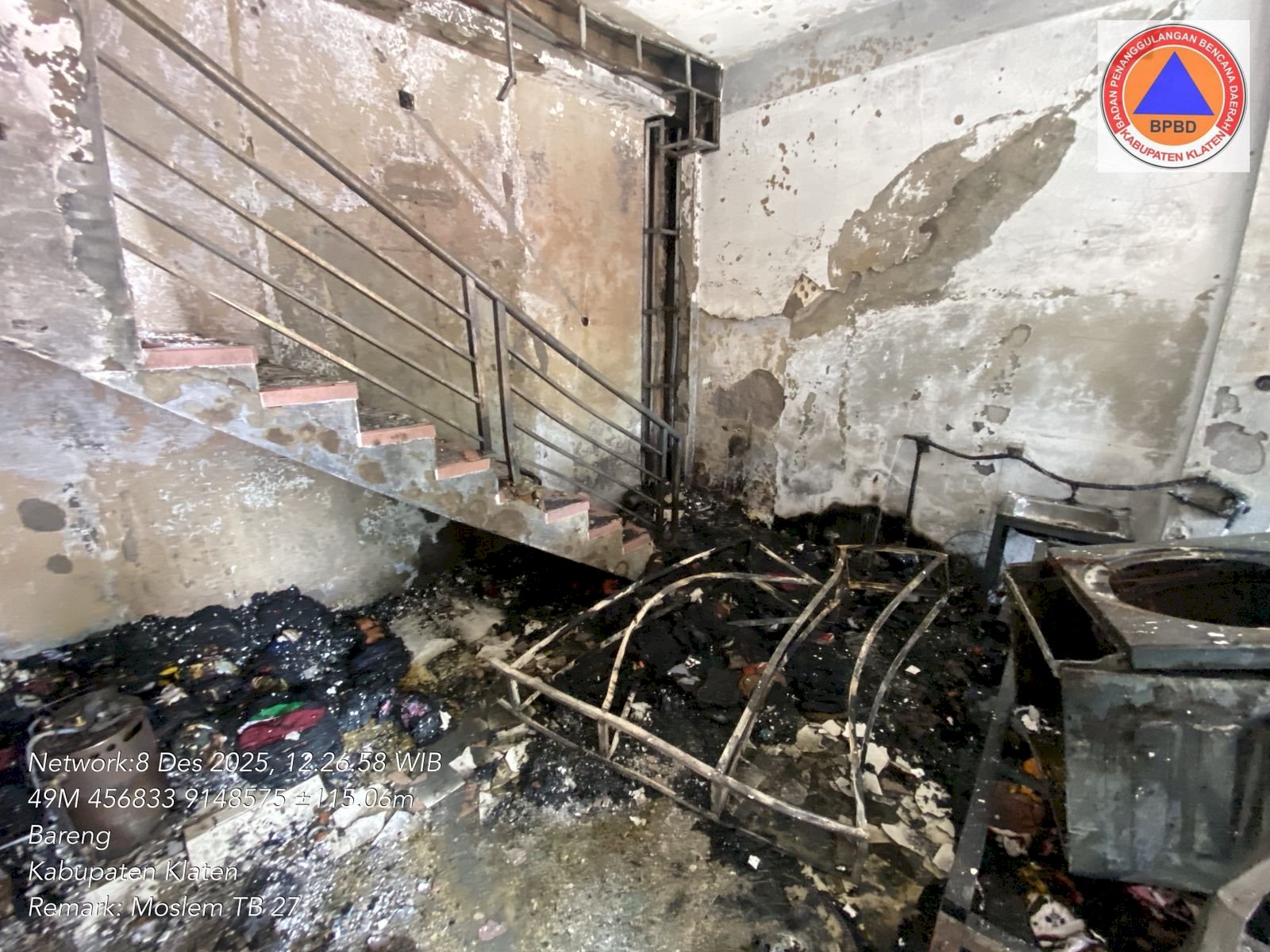 Kebakaran Tempat Usaha "Laundry" di Jl Prenjak, Bareng Klaten Terbakar