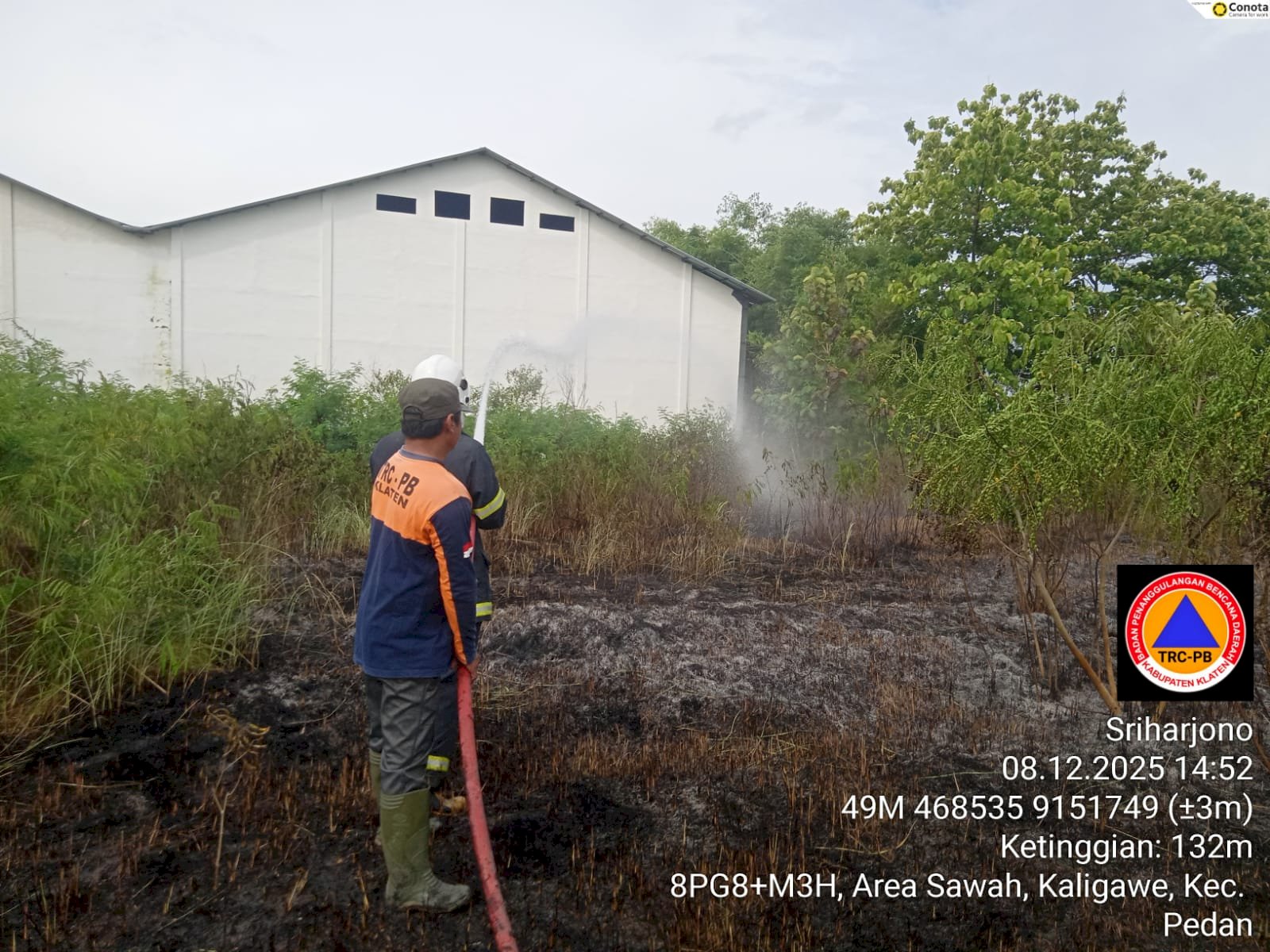 Lahan Seluas 2 Hektar di Desa Kaligawe, Kecamatan Pedan Terbakar