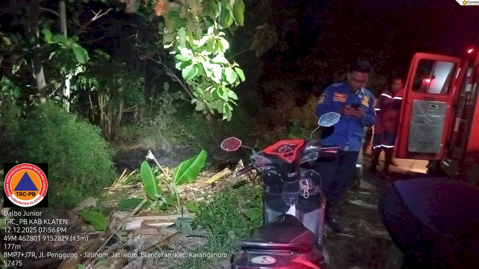 Kebakaran Lahan Di Area sawah Penggung, Kecamatan Ceper, Penyebab Belum Diketahui