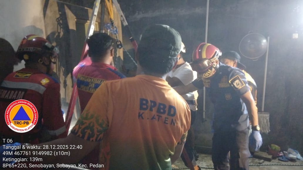 TRC BPBD Kabupaten Klaten Lakukan Evakuasi Laka Sumur di Kecamatan Pedan
