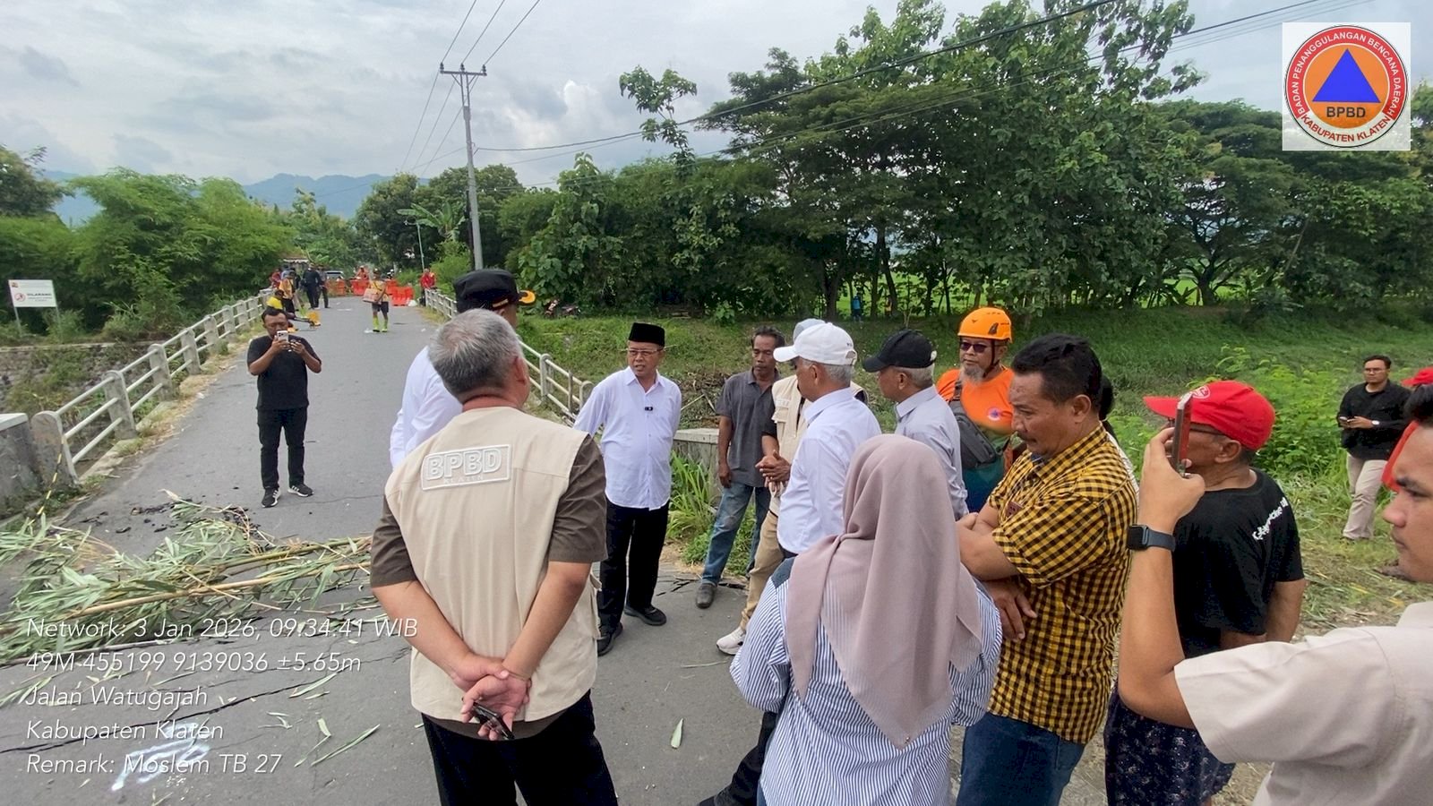 Bupati Klaten Cek Jembatan Amblas Klaten - Gunung Kidul