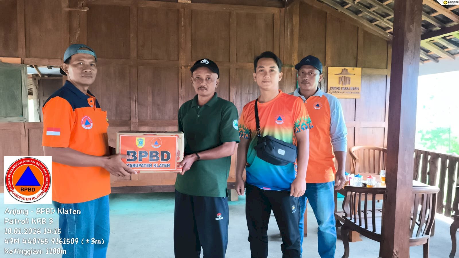 BPBD Klaten Lakukan Patroli Siaga Bencana dan Penyerahan Bantuan Logistik