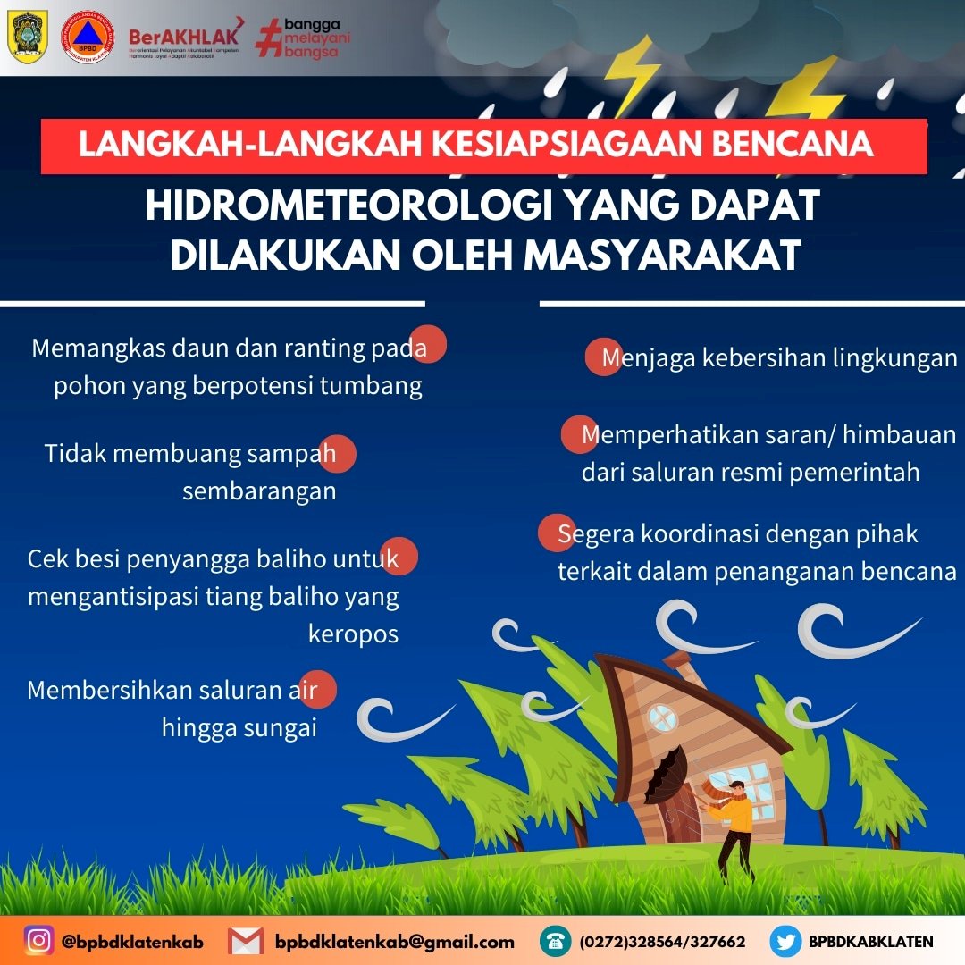 Langkah - Langkah Kesiapsiagaan Bencana Hidrometeorologi Yang Dapat Dilakukan Oleh Masyarakat!