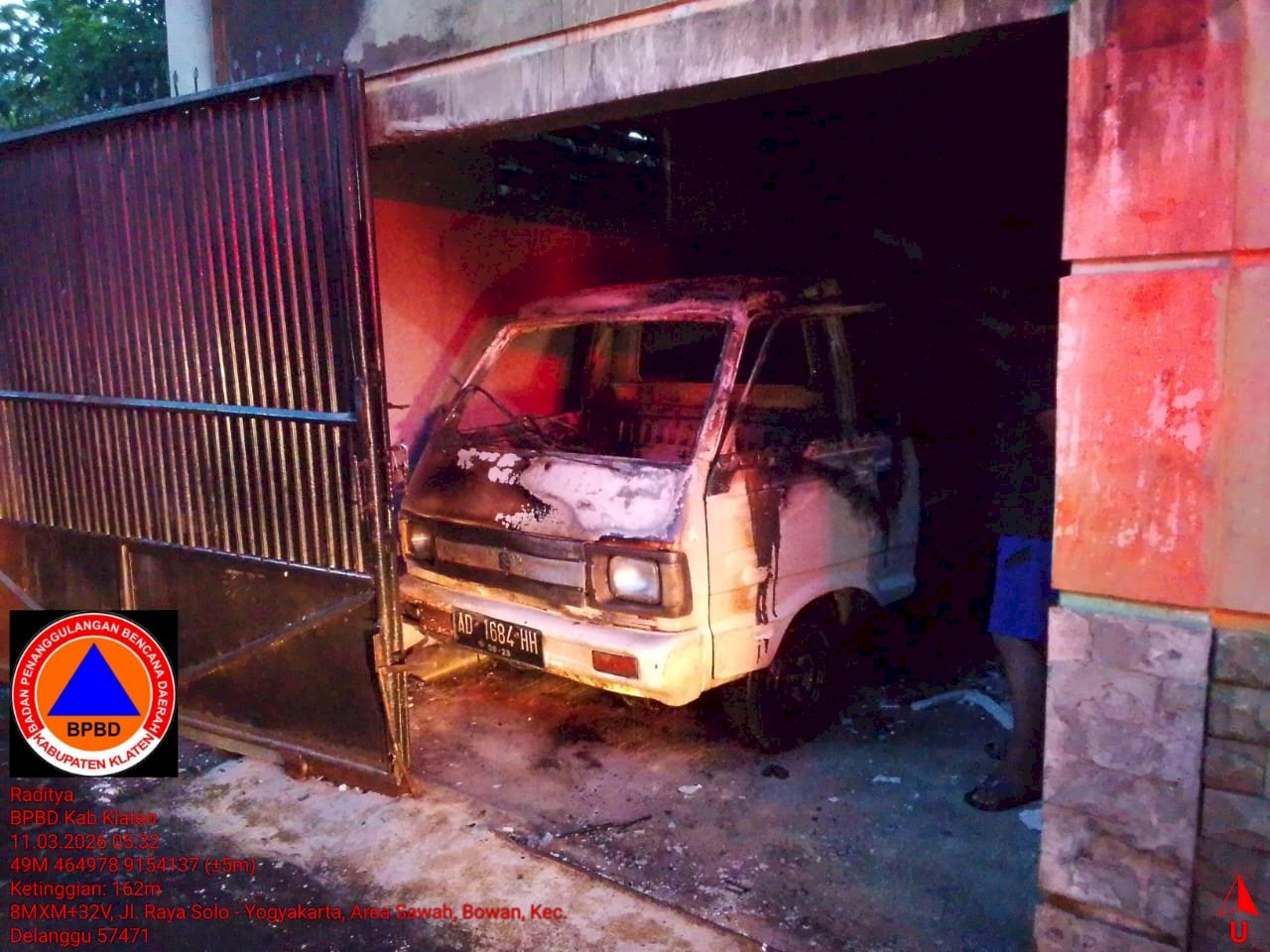 Kebakaran Mobil dan Sepeda Motor di Desa Bowan, Delanggu, Penyebab Belum Diketahui