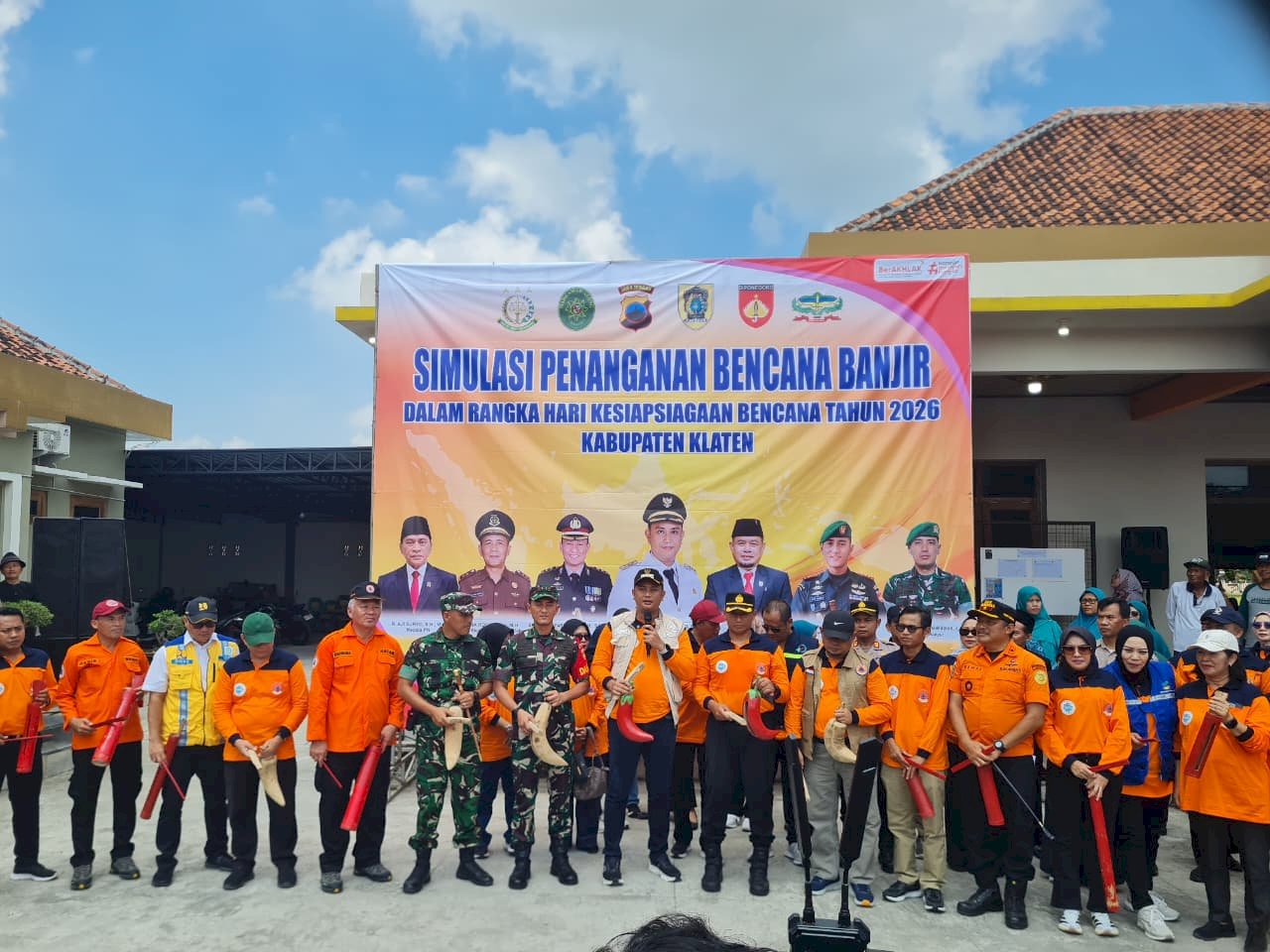 Peringati HKB 2026, Pemkab Klaten Gelar Simulasi Penanganan Banjir di Desa Japanan, Kecamatan Cawas