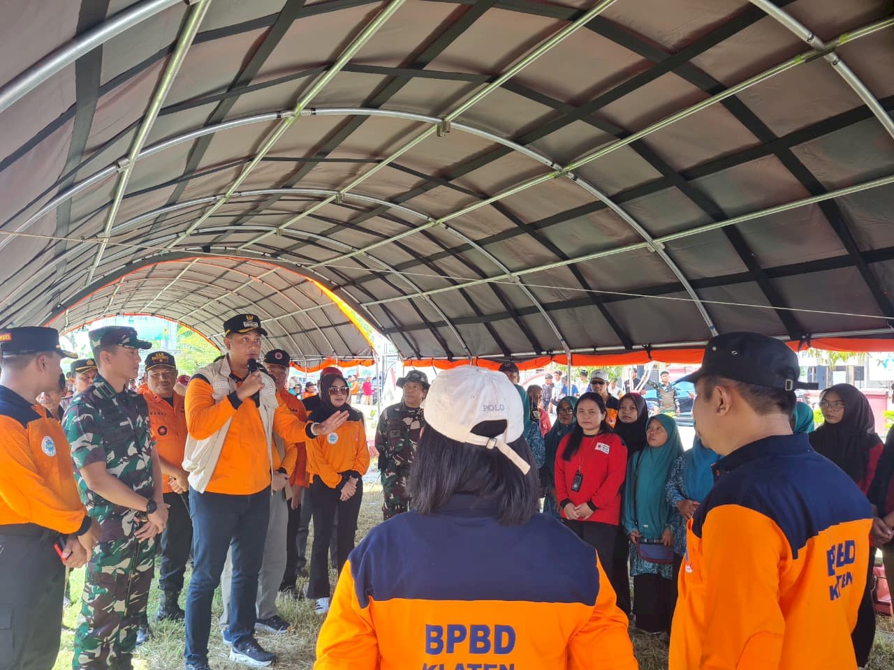 Peringati HKB 2026, Pemkab Klaten Gelar Simulasi Penanganan Banjir di Desa Japanan, Kecamatan Cawas