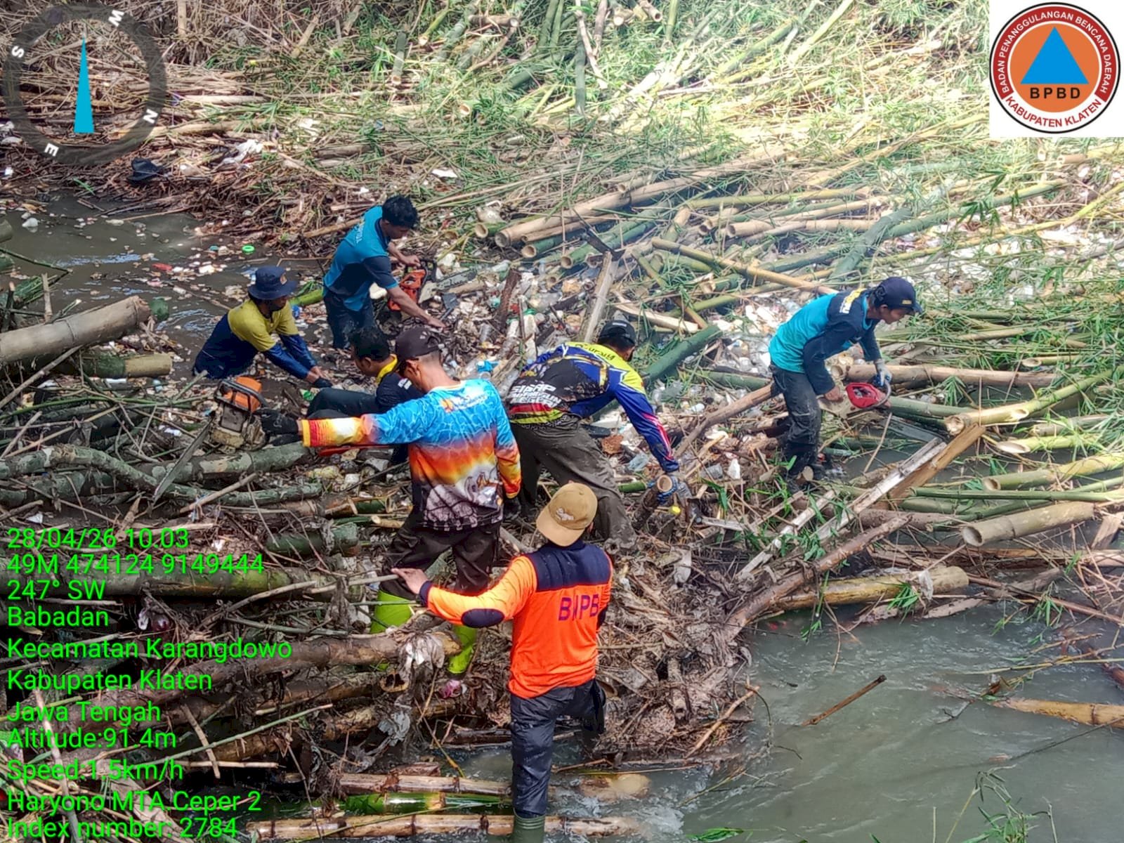 Eksekusi Rumpun Bambu Roboh ke Aliran Sungai Bloro, Desa Babadan, Kecamatan Karangdowo