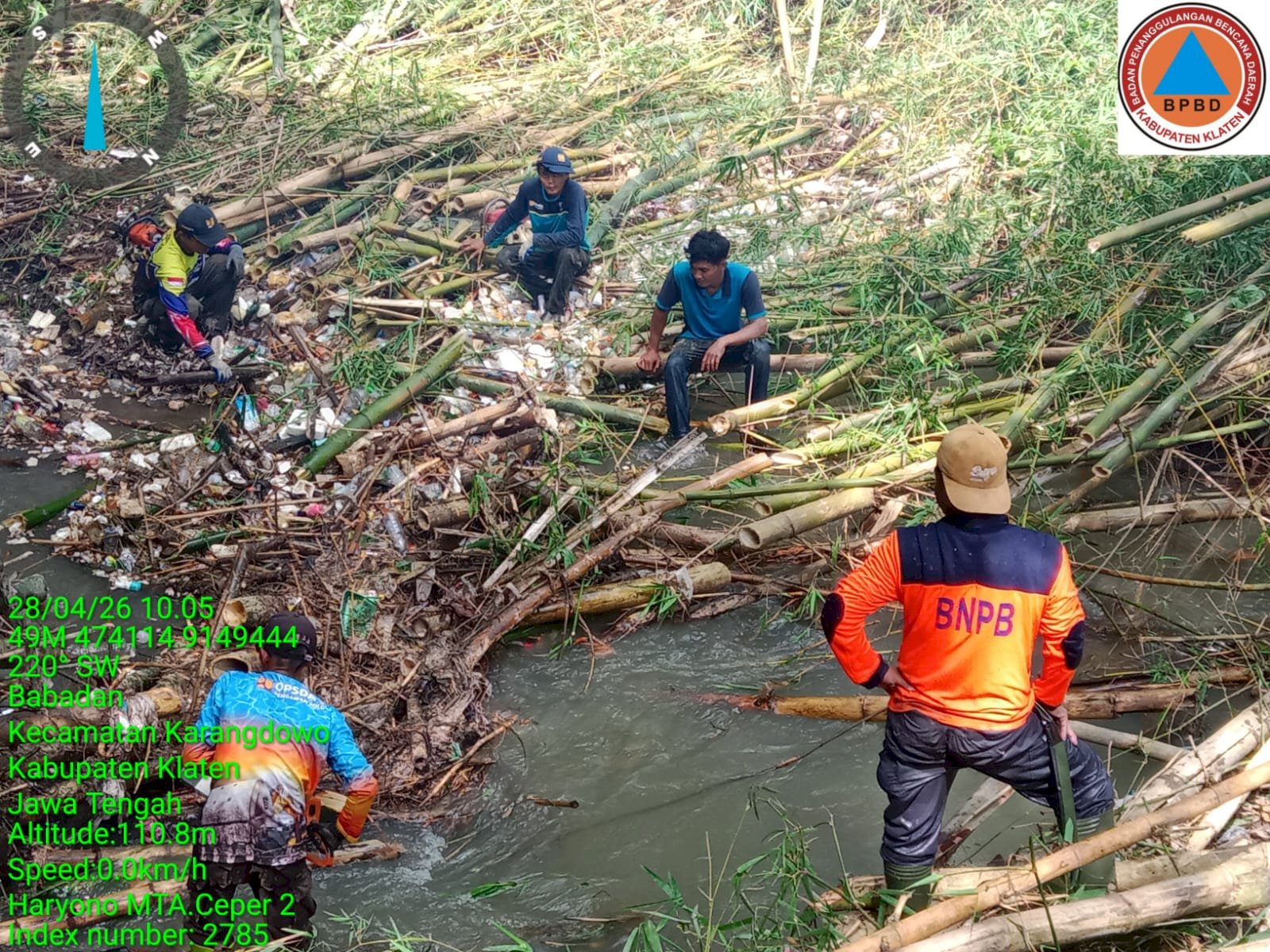 Eksekusi Rumpun Bambu Roboh ke Aliran Sungai Bloro, Desa Babadan, Kecamatan Karangdowo