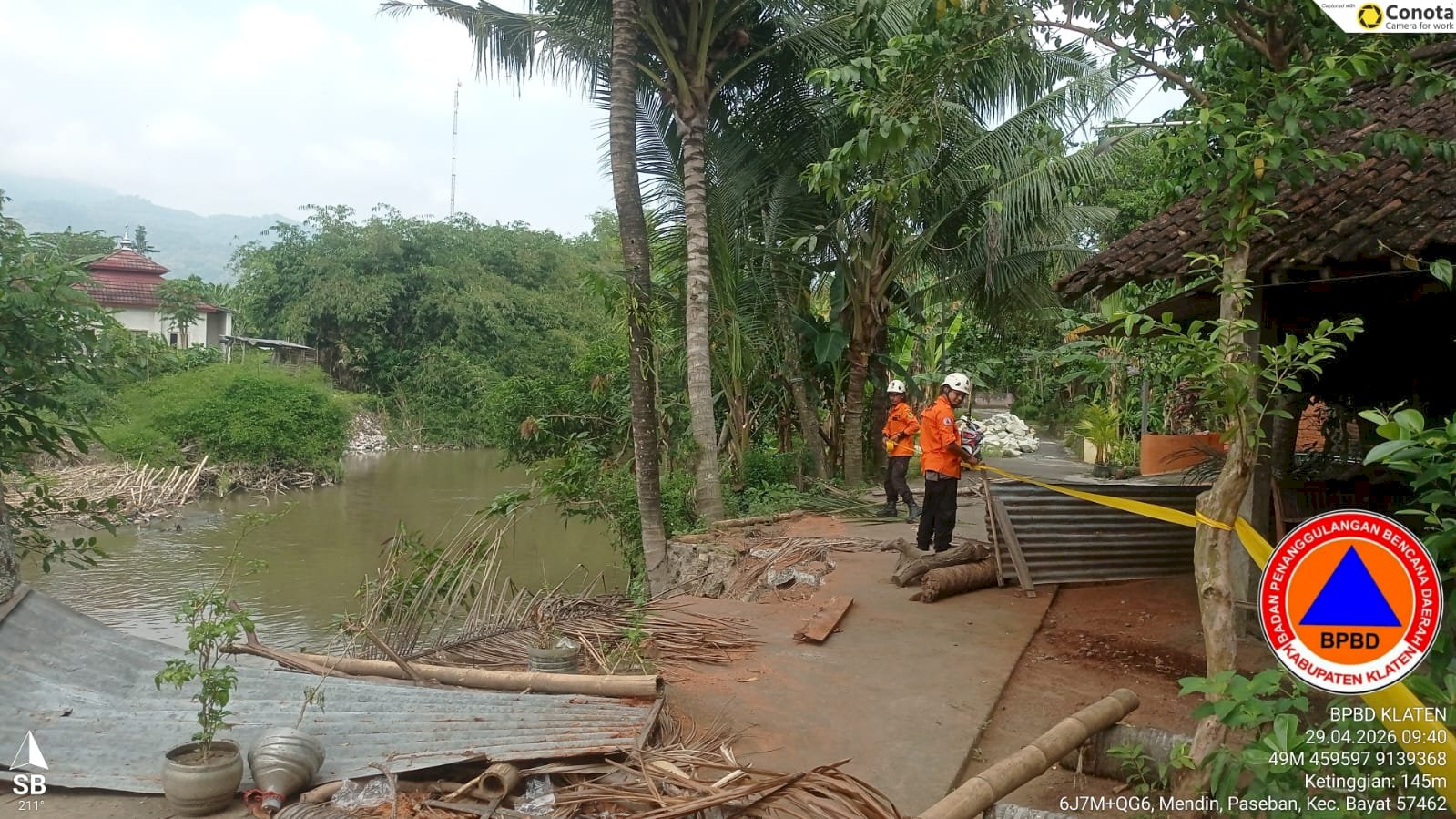 Hujan dengan Intensitas Lebat Sebabkan Tanggul Longsor di Desa Paseban, Kecamatan Bayat
