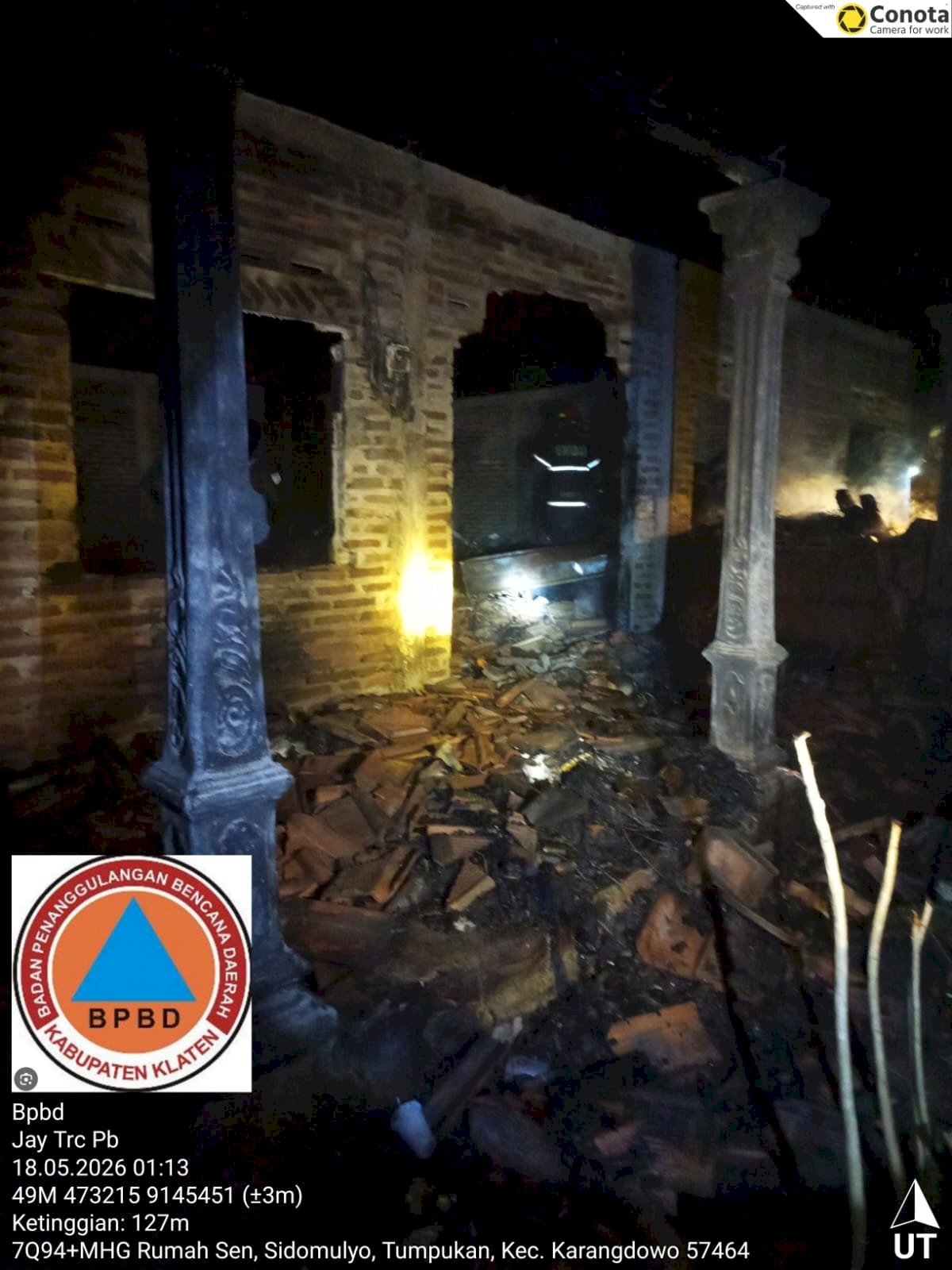 Kebakaran Rumah Akibat Korsleting Listrik di Desa Tumpukan, Kecamatan Karangdowo