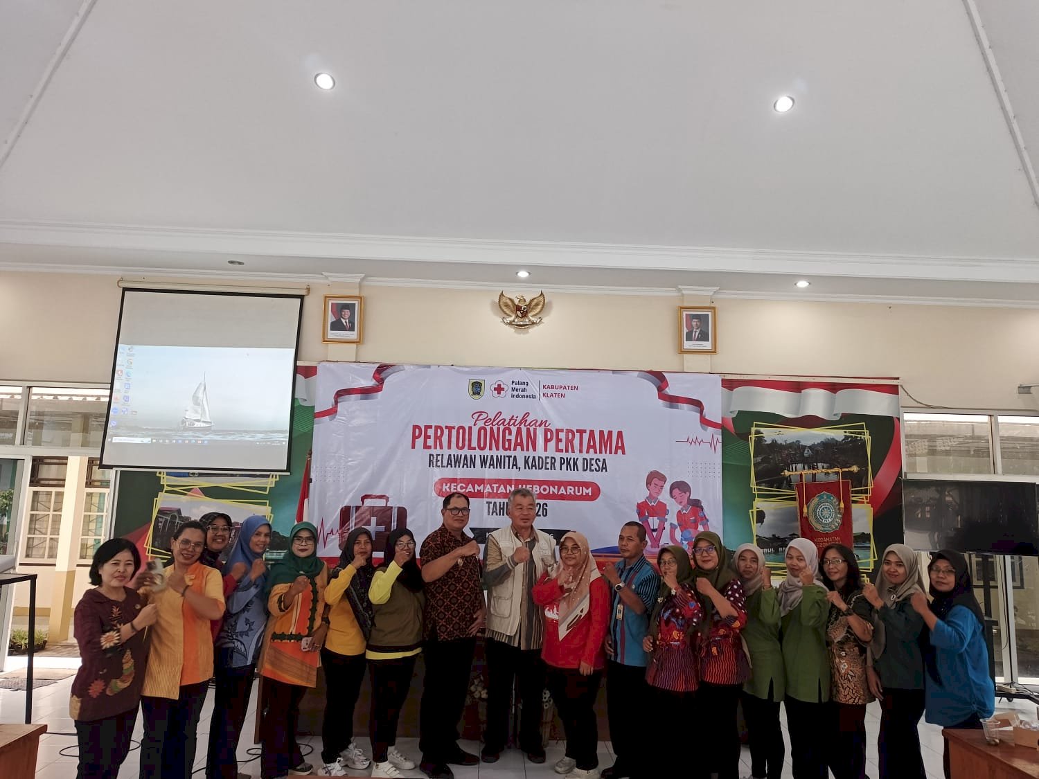 Pelatihan Pertolongan Pertama bagi Relawan Wanita, Kader PKK Desa se-Kecamatan Kebonarum