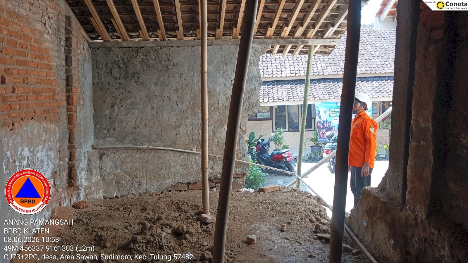 Assessment Tembok Rumah Roboh di Desa Sudimoro, Kecamatan Tulung