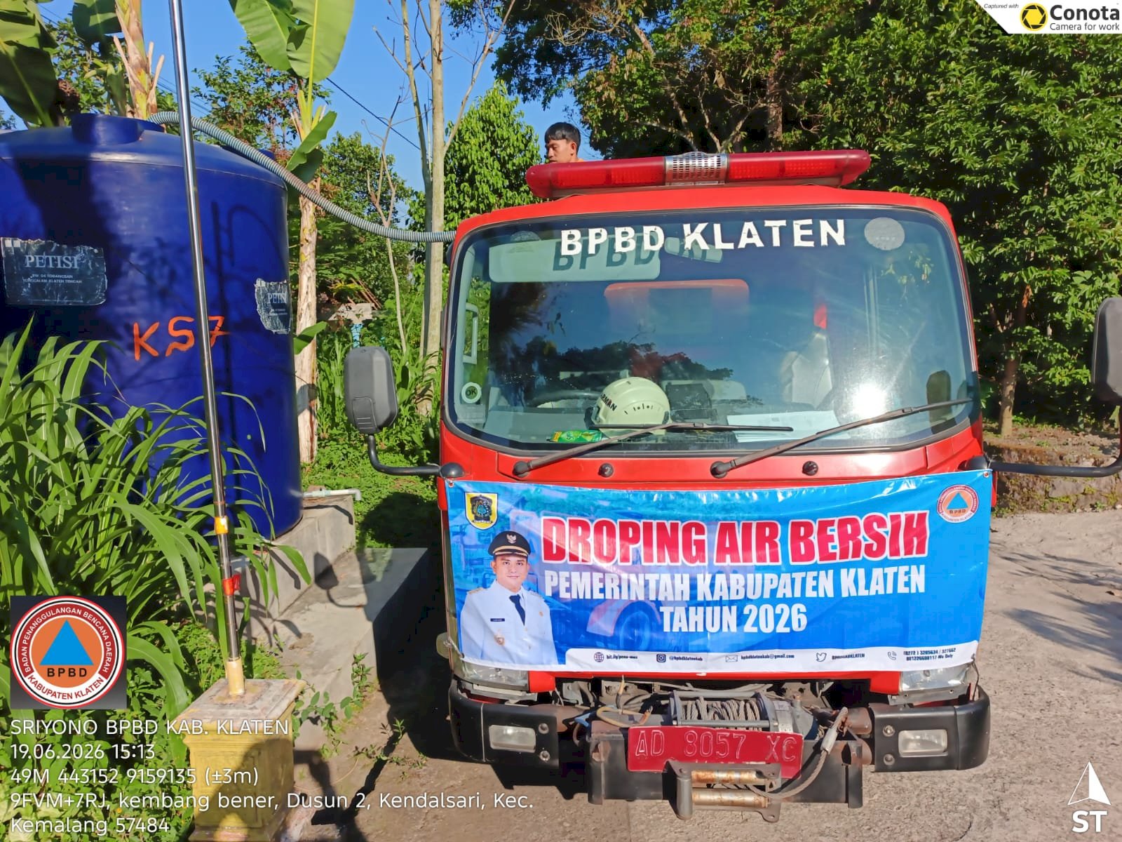 Droping Air Bersih 15 Tangki/ 70.000 Liter ke Kecamatan Kemalang