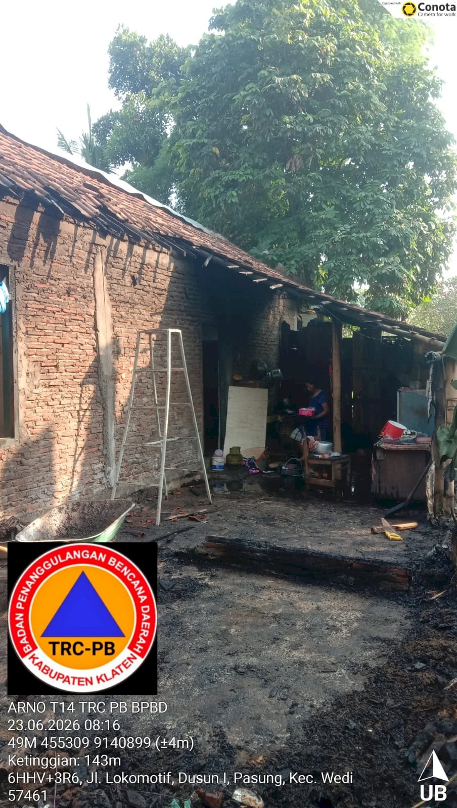 Kebakaran Dapur Rumah di Desa Pasung, Kecamatan Wedi