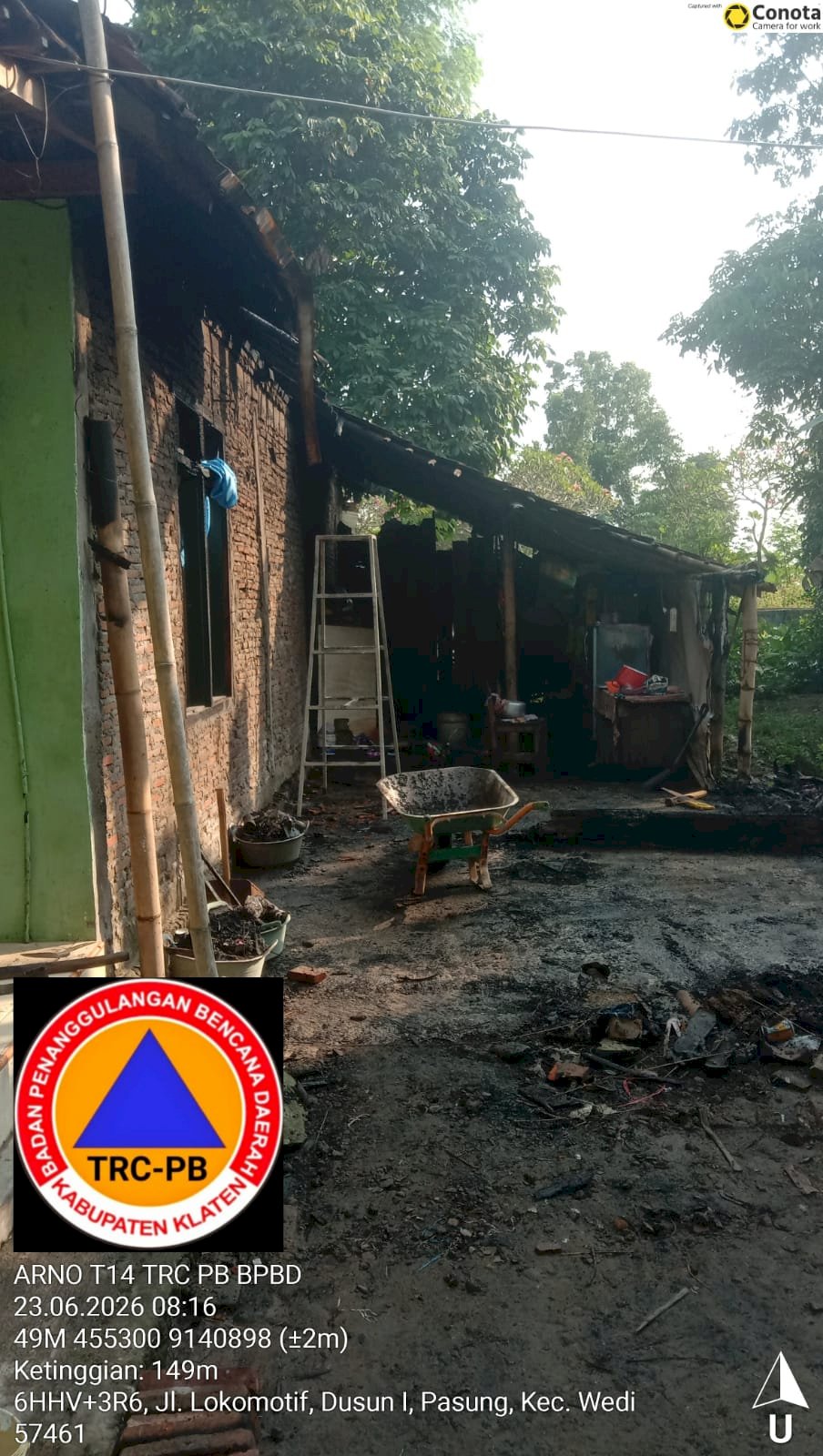 Kebakaran Dapur Rumah di Desa Pasung, Kecamatan Wedi