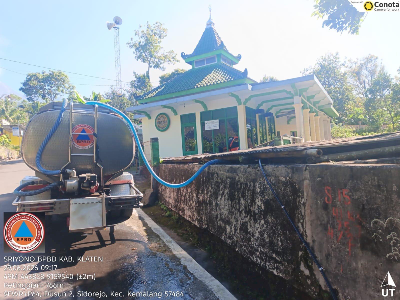 Droping Air Bersih 12 Tangki ke Desa Sidorejo, Kecamatan Kemalang