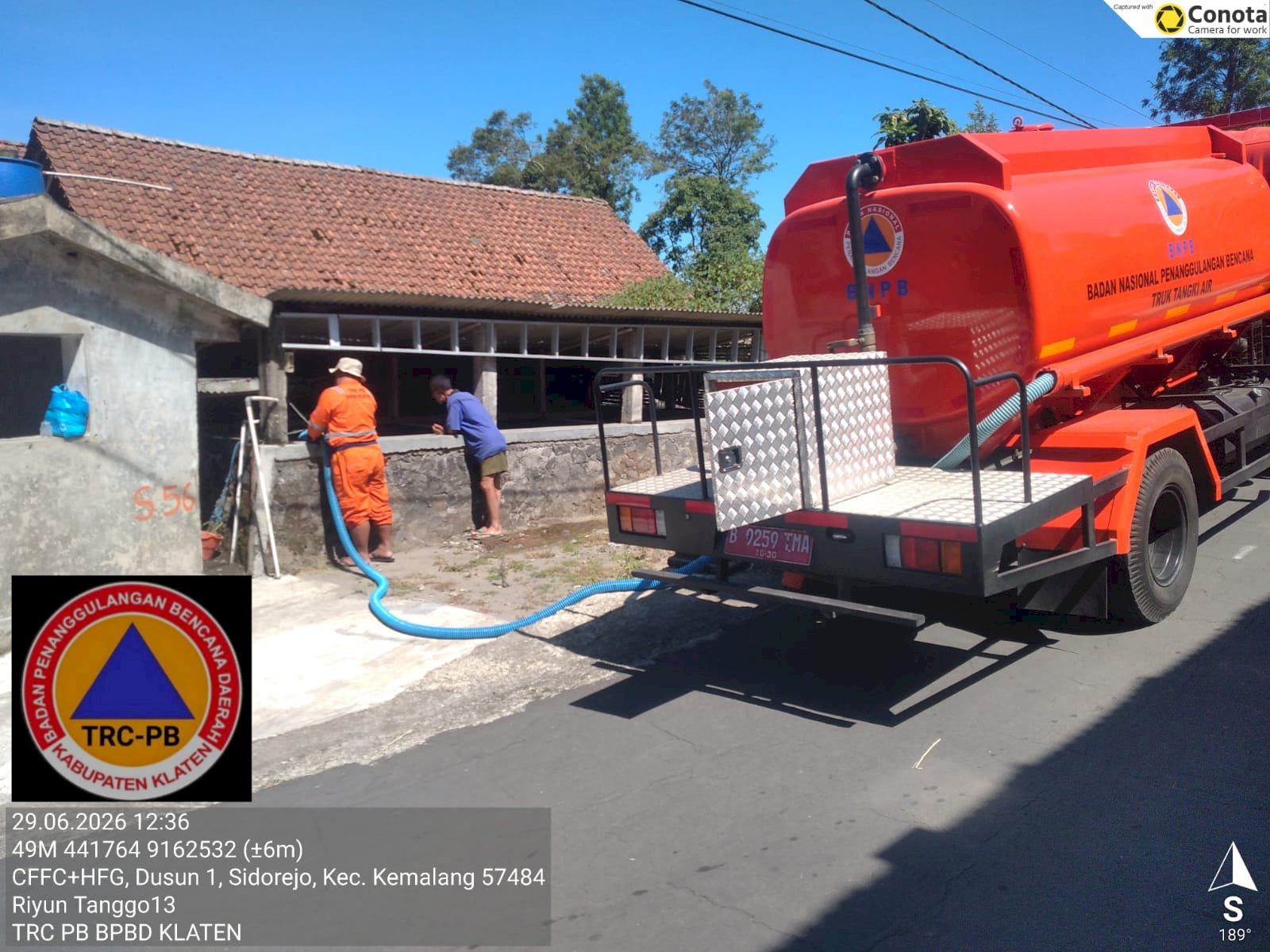 Droping Air Bersih 12 Tangki ke Desa Sidorejo, Kecamatan Kemalang